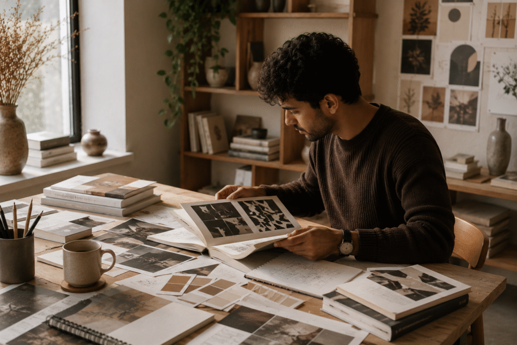 visual designer exploring creative inspiration