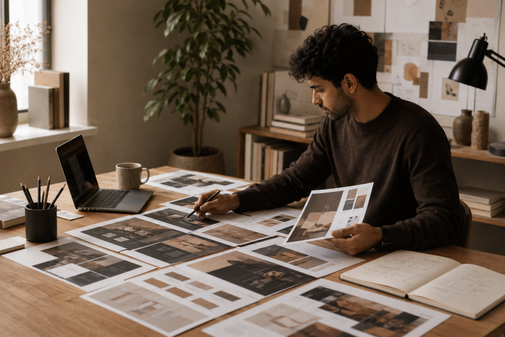 visual designer refining design layouts