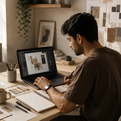 visual designer creative studio workspace
